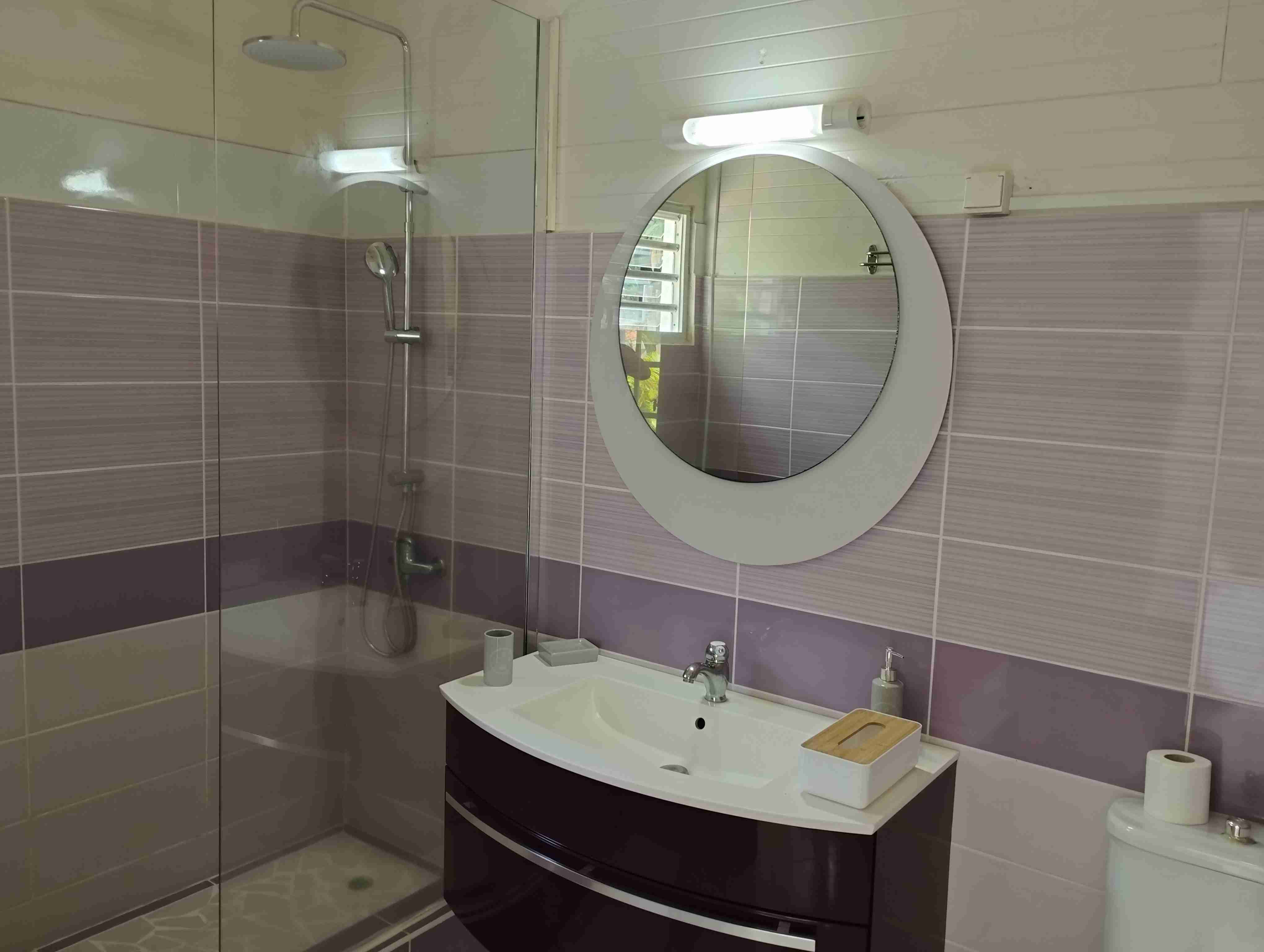 Salle de bain attenante à la suite 'Hibiscus'